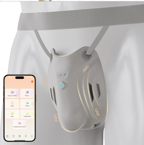 Vibrateur portable commandé par application pour hommes, 9 modes de vibration, rechargeable par USB magnétique, masseur en silicone étanche - Product Image 1