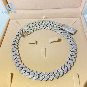 Hip Hop Style Trend 15MM <b>Iced</b> <b>Out</b> VVS Moissanite Diamond Cuban Link <b>Chain</b> 925 Sterling Silver Fine Jewelry Necklace - Product Image 1