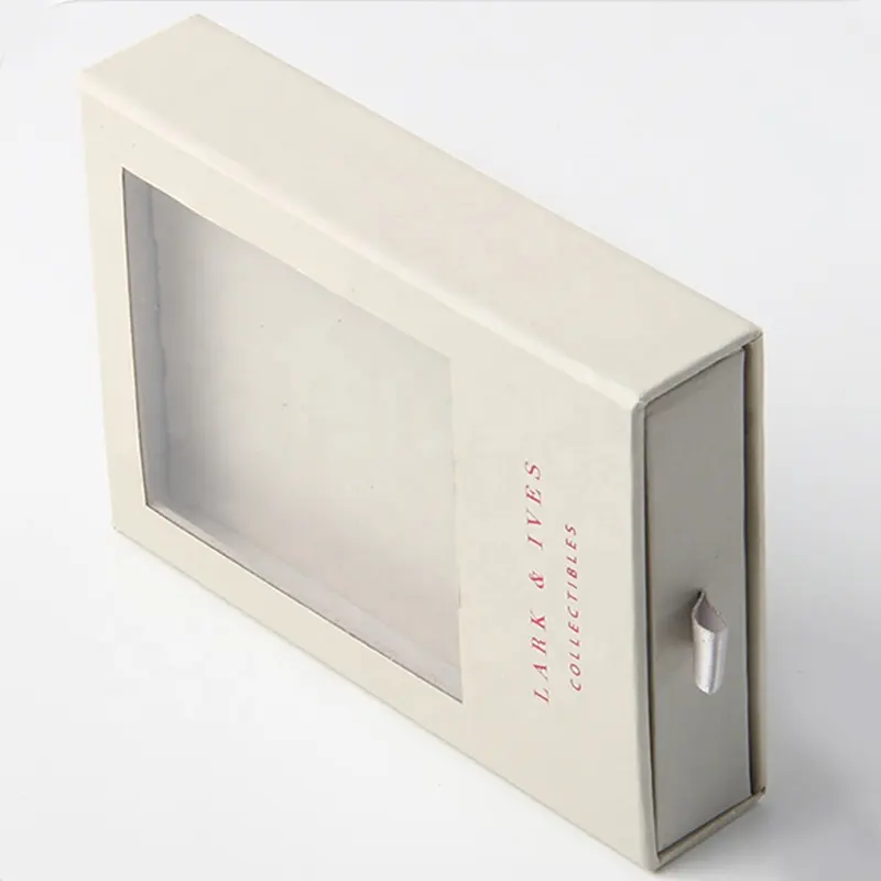 Custom slide paper box packaging with plastic for jewelry luxury gift box with clear window