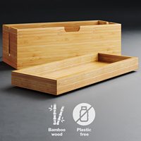 Boîte de gestion des câbles en bambou classique, écologique, durable, pour dissimuler les câbles et les multiprises