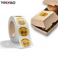 Etiqueta Adhesiva Personalizada Ecológica, Impermeable y Duradera para Pollo Frito, Segura para Alimentos, de Vinilo, para Cajas de Comida para Llevar