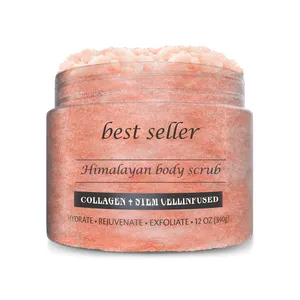 OEM Himalayan Salt Scrub Face Foot Body Exfoliator Infused With Collagen And Stem Cell Natural Exfoliating Moisturizing Salt B