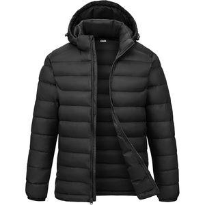 Veste matelassée pour homme Rdruko avec capuche amovible, légère, résistante à l'eau, isolée, manteau d'hiver, 4 poches - Product Image 1