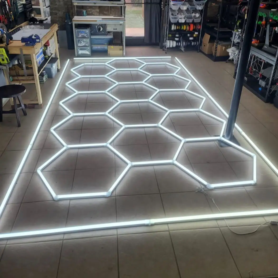 Factory Hexagonal LED light for Car Care Car Wash Room LED Garage Bay Ceiling Light Tool