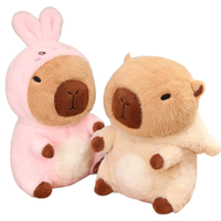 Peluche Capybara à tenue interchangeable, rembourrée en coton PP, poupée câline pour filles et enfants de 0 à 24 mois, mini cadeau pour la Saint-Valentin