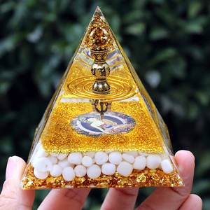 Pyramide en cristal Kogiya, artisanat en résine époxy, décoration d'intérieur, ornement de bureau, couleur Vajra, gravure interne, objet de collection, cadeau - Product Image 2