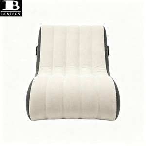 Canapé gonflable pliable peu encombrant en PVC floqué imperméable, matelas pneumatique, chaise longue gonflable pour le camping en extérieur - Product Image 5