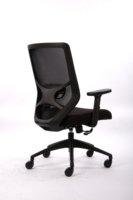 Chaise de bureau exécutive ergonomique moderne en tissu avec soutien lombaire, accoudoirs réglables confortables, coussinets en PU et base pivotante