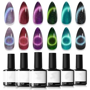 Vernis à ongles gel effet œil de chat, 6 couleurs, paillettes rouge, vert, violet, bleu, ensemble de vernis gel avec aimant, série Galaxy scintillante - Product Image 1