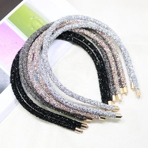 Koreaanse Dunne Haarring Headwear Vrouwen Bling Crystal Kraal Hoofdband Haarband - Product Image 5