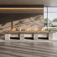 Table de conférence extensible carrée moderne haut de gamme de luxe avec chaises, design modulaire, matériau MDF, 12 places, pour école
