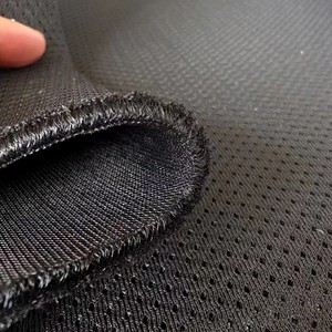 <span class=keywords><strong>Tissu</strong></span> en maille polyester sandwich à trois couches de couleur <span class=keywords><strong>noir</strong></span> doré, fabrication sur mesure, <span class=keywords><strong>tissu</strong></span> en maille 3D respirant - Product Image 1