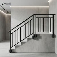 Rampe en alliage d'aluminium noir à installation facile, garde-corps vertical moderne pour patio, terrasse, balcon, escalier - Résistant à la rouille