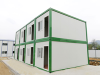Casa Contenedor Blanca Prefabricada con Ventanas de Seguridad para Oficina en Obras de Construcción y Campamento Laboral