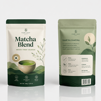 Bolsa de Aluminio Laminado Impermeable con Cierre Hermético para Empacar Matcha Orgánico en Polvo, Apta para Alimentos