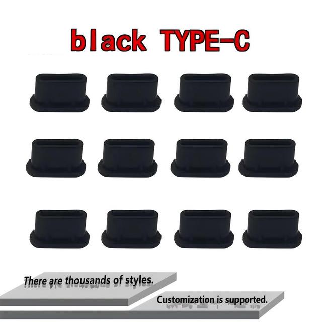 USB TYPE-C Female Port Dustproof Silicone Plug MicroUSB Android Silicone Plug Promotional Wholesale Mobile Phone Plug