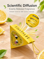 Sachet parfumé triangulaire mignon 7x7cm, désodorisant de voiture aux huiles essentielles, parfum longue durée pour armoire et placard, directement de l'usine