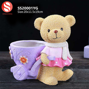 Logotipo de color personalizado lindo pintado a mano de <span class=keywords><strong>Rosa</strong></span> pequeña de resina suculentas maceta set - Product Image 3