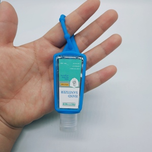 Tempat Hand Sanitizer Gel Silikon Tahan Lama 2020 Kapasitas 30ml dengan Carabiner & Gantungan Kunci Promosi - Product Image 3