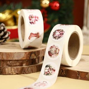 500 pièces/rouleau, étiquettes rondes autocollantes de Noël de 2,5 cm, autocollants personnalisés pour l'emballage de cadeaux et la fermeture des emballages de pâtisserie - Product Image 1
