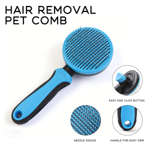 Brosse de toilettage pour animaux de compagnie en acier inoxydable de luxe à démoulage rapide, avec picots massants et auto-nettoyants, pour chiens et chats - Product Image 2
