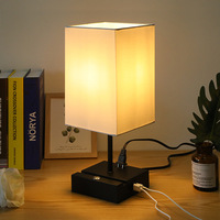 Lampe de chevet moderne en bois et verre, alimentée par courant alternatif, avec capteur de lumière personnalisé, pour la décoration de la maison et le salon