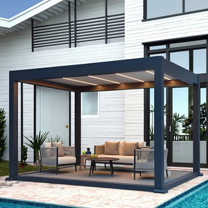Pérgola Moderna de Lujo para Exteriores, de Aluminio, con Techo de Láminas Motorizadas, para Entretenimiento en Salas de <span class=keywords><strong>Ajedrez</strong></span> y Cartas - Product Image 5