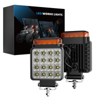 Nueva Lámpara de Trabajo LED de 12V y 4 Pulgadas con Certificación E-mark ECE, Luz de Advertencia Intermitente Ámbar, Resistente al Agua IP67, Ajuste Universal para Excavadora