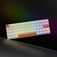 Clavier mécanique portable personnalisable 60 % 61 touches USB Type-C filaire 1,5 m RGB pour bureau, 22 touches anti-ghosting
