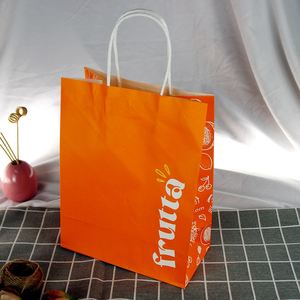 Sac en papier kraft à poignée torsadée avec impression de logo personnalisé, taille personnalisée, prix d'usine - Product Image 3