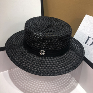 Straw <b>Hat</b> Bucket <b>Hat</b> For Women <b>Summer</b> Sun Protection Breathable Flat Top Beach Travel <b>Hat</b> Khaki Black Gray - Product Image 3