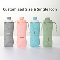 Gobelet d'eau pliable en silicone, grande capacité, bouteille d'hydratation pour les voyages en plein air, résistant aux hautes températures, de qualité alimentaire, portable