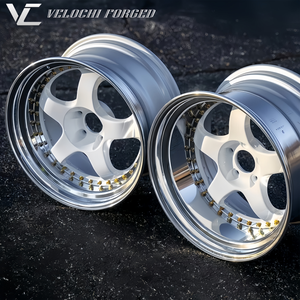 Velochi - Offre Spéciale - Jantes Forgées 3 Pièces Brossées et Polies 5x120 5x112 5x114.3 18 19 20 21 22 Pouces pour Voiture de Course - Product Image 1