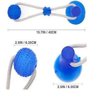 Jouet multifonctionnel pour animaux de compagnie : balle à mâcher en caoutchouc pour nettoyer les dents, sûre et élastique, en TPR souple, avec ventouse pour chiot - Product Image 3