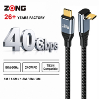 Cable USB 4 USB-C de 40 Gbps y 240 W PD 8K/60 Hz, Trenzado de Aleación de Aluminio, Compatible con Thunderbolt 3/4 para Laptop, Monitor y VR