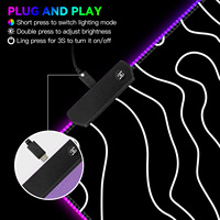 FLAME SNAKE Élégant Esthétique Série Ligne Conception Base En Caoutchouc Étanche RGB LED Lumière Tapis De Souris, Lumière LED Pour Tapis De Souris