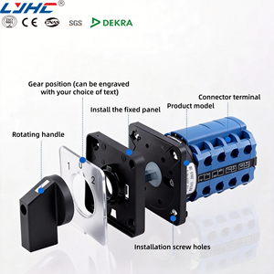 Interruptor de Leva de Cambio de Vía Rotatorio de 2 Posiciones y 4 Polos <span class=keywords><strong>MUTAI</strong></span>, Impermeable, de Metal y Plástico, con Terminal de Tornillo, 32 Amperios - Product Image 2