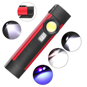 Lampe de travail portable rechargeable à lumière violette puissante, avec base magnétique, pour l'extérieur, les urgences et l'entretien automobile - Product Image 1