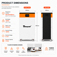 Batterie domestique Tewaycell 16 kWh 51,2 V 314 Ah avec extincteur intégré, équilibrage actif, batterie LiFePO4, livraison DDP depuis l'entrepôt UE en Pologne.