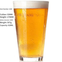 Fourniture de shakers en verre en forme de V de 11 oz, 14 oz, 16 oz, 20 oz, 22 oz et de mugs à bière, impression de décalcomanies personnalisées et logo personnalisé disponible