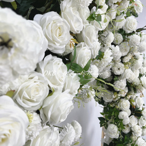 Decoración de boda y suministros precio bajo al por mayor Premium real Touch blanco seda boda arco flores boda arco - Product Image 4