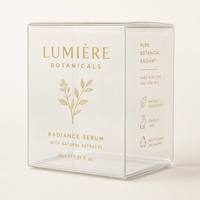 Boîte d'emballage personnalisée portable en PET holographique géométrique, impression numérique/sérigraphie irisée, modèle Zhenpin PR016, cosmétique