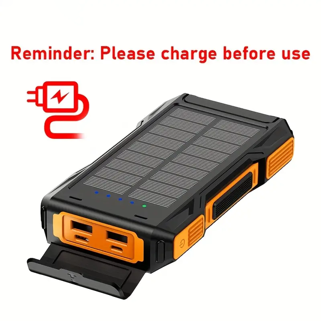 Waterproof Mini Solar Power Bank 10000mAh Hand Crank Type C Micro USB SOS Mode Portable Emergency Charger for Outdoor Use