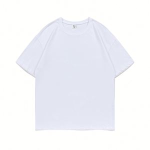 Design Custom Logo Pure Cotton T-shirt High Quality Solid Color Big O Collar Casual Style Custom Design for Promotional Use - Product Image 1