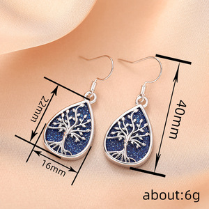 Orecchini Pendenti a Goccia con Smalto a Forma di Ramo per Donne, Gioielli Eleganti e Scintillanti alla Moda - Product Image 3