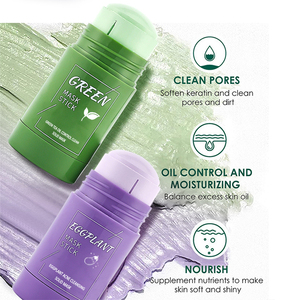 Seomou Hot Bán Mặt Làm Sạch Mặt Nạ Đất Sét Màu Xanh Lá Cây Trà Cà Tím Làm Sạch Mặt Nạ Cho Loại Bỏ Mụn Đầu Đen Màu Xanh Lá Cây Mặt Nạ Trà - Product Image 6