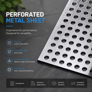Tôle <span class=keywords><strong>perforée</strong></span> à mailles fines et denses en <span class=keywords><strong>acier</strong></span> poinçonné pour <span class=keywords><strong>grille</strong></span> de ventilation, écran décoratif et panneau intérieur - Product Image 2