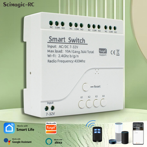 E0904 Funciona con el Módulo de Interruptor Inteligente Tuya Relay de 4 Canales, 7-32V RF 433 Radio, Sin USB, Control Remoto, Compatible con Alexa y Google Home - Product Image 1