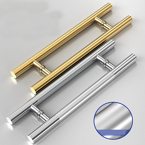 <span class=keywords><strong>Maniglia</strong></span> per <span class=keywords><strong>Porta</strong></span> Scorrevole in Acciaio Inox 304, <span class=keywords><strong>Maniglia</strong></span> a <span class=keywords><strong>Molla</strong></span> per <span class=keywords><strong>Porta</strong></span> Senza Telaio, Corrimano Nero Rinforzato - Product Image 1