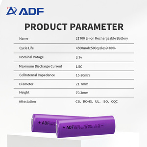 แบตเตอรี่ลิเธียม 21700 ขายส่ง 3.7v 4500mah 5000mah แบตเตอรี่ Li-ion - Product Image 3